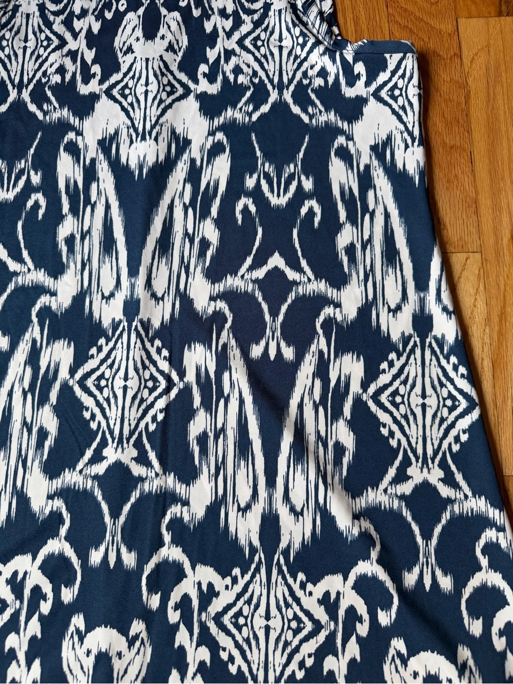 MSK Navy and White Printed Sleeveless Dress - Picture 2 of 7